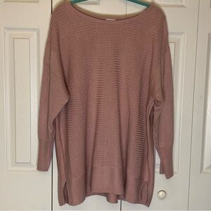 Avenue Long Sleeve Pink Blush Knit Top Size 22/24